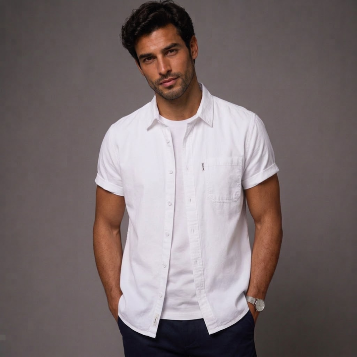 The Ashwater Men’s 100% Cotton Casual Shirt with Pocket