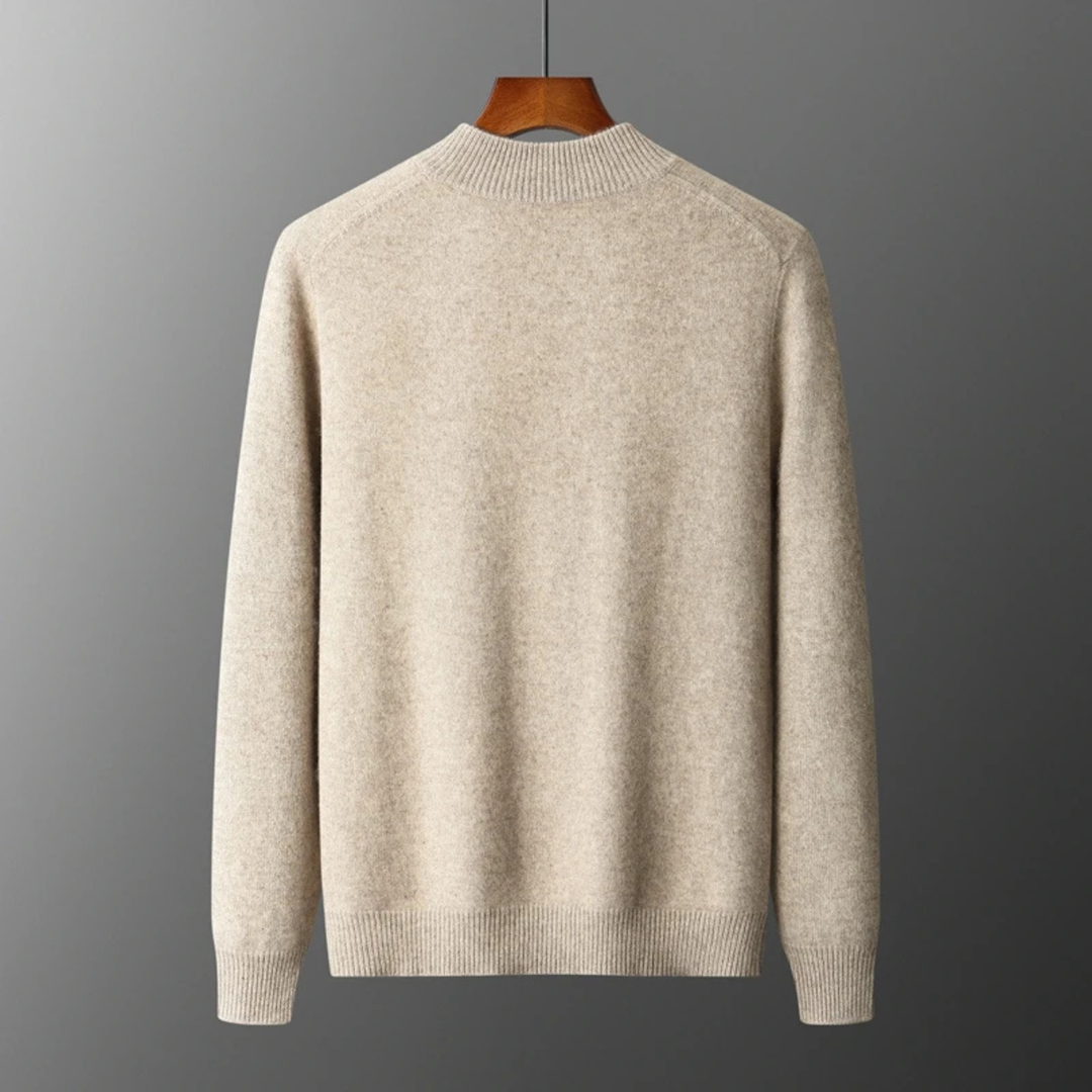 The Maplecrest Men's Merino Mock Neck Wool Zip Up Cardigan