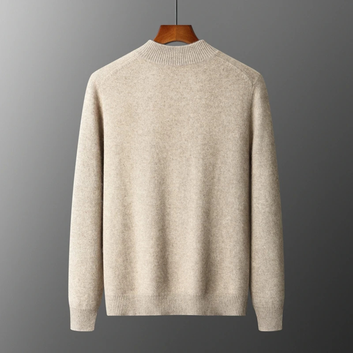 The Maplecrest Men's Merino Mock Neck Wool Zip Up Cardigan