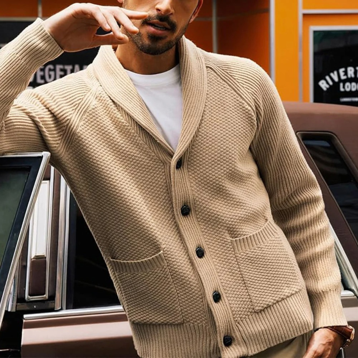 The Pembroke Men’s Shawl-Collar Button Up Cardigan