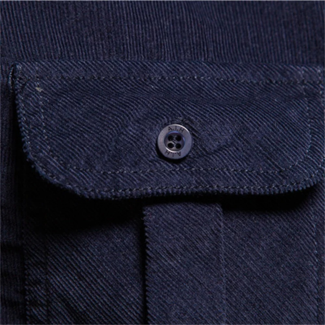 The Cascia Men’s Casual Button Up Corduroy Shirt