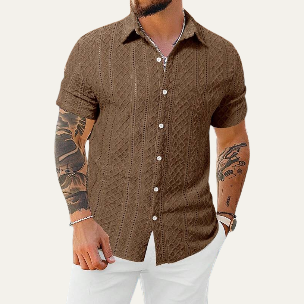 The Foxbrook Men’s Soft Textured Button Up Shirt