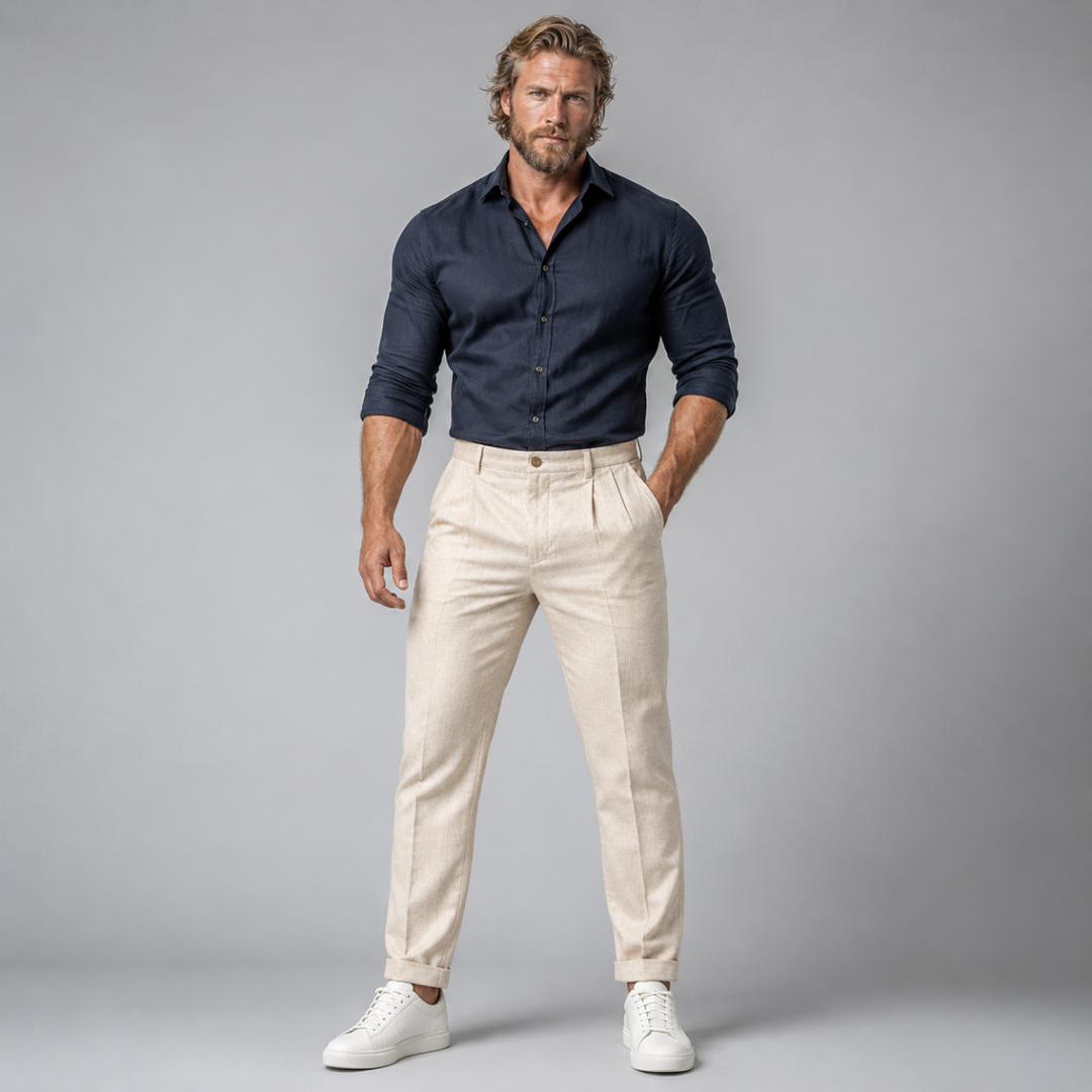 The Windfield Men’s Slim Fit Lightweight Linen Dress Pants