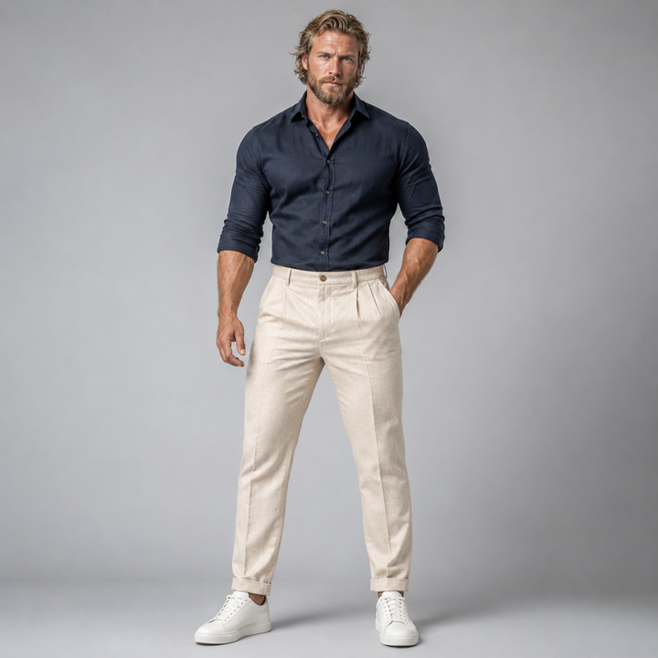 The Windfield Men’s Slim Fit Lightweight Linen Dress Pants