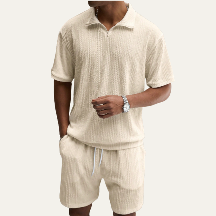The Fairview Lane Men’s Solid Color Casual Set – Polo Shirt & Shorts