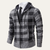 The Torgiano Men’s Zip Up Hooded Plaid Knit Jacket