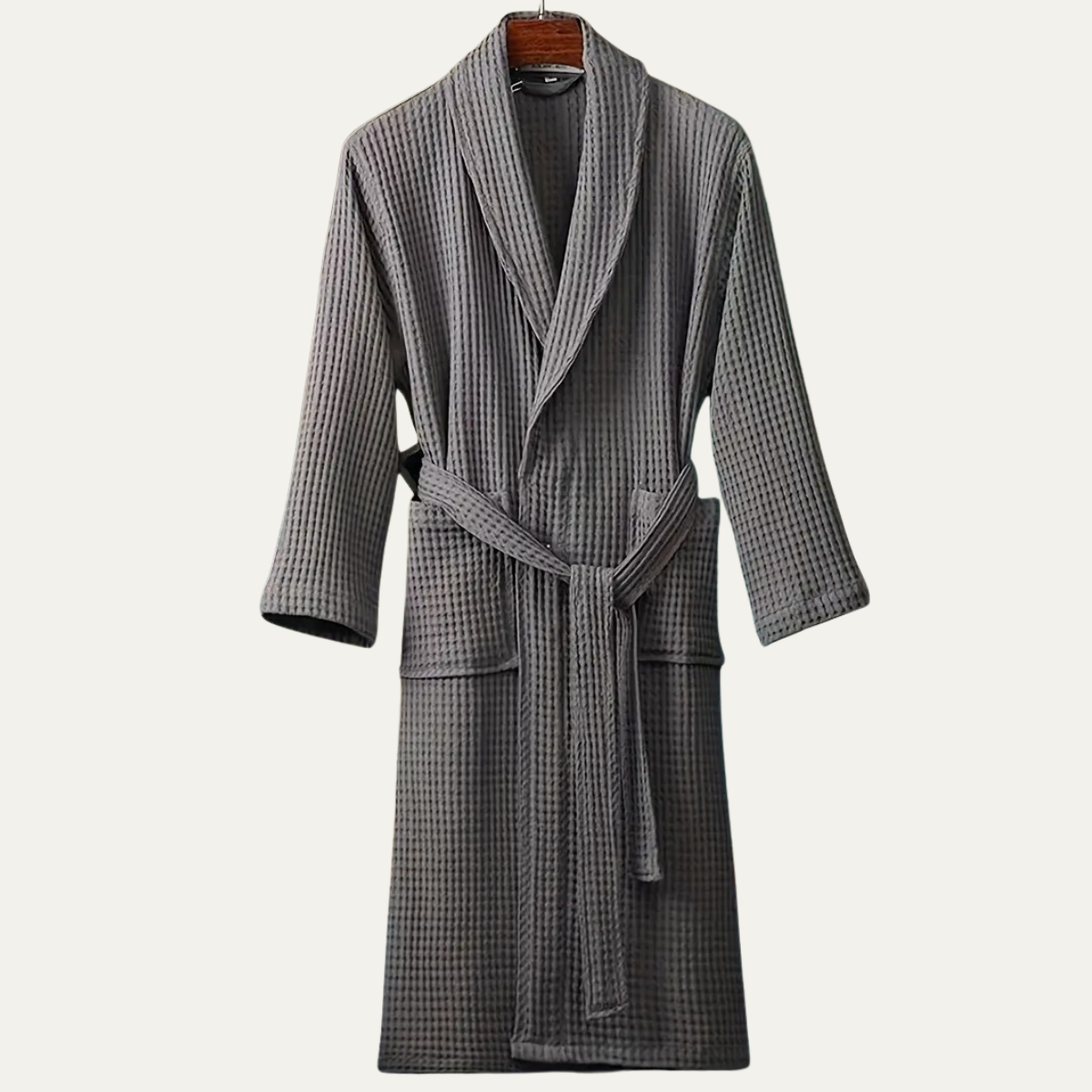 The Eastbourne Men's Cotton Waffle Lightweight Spa Bathrobe with Belt