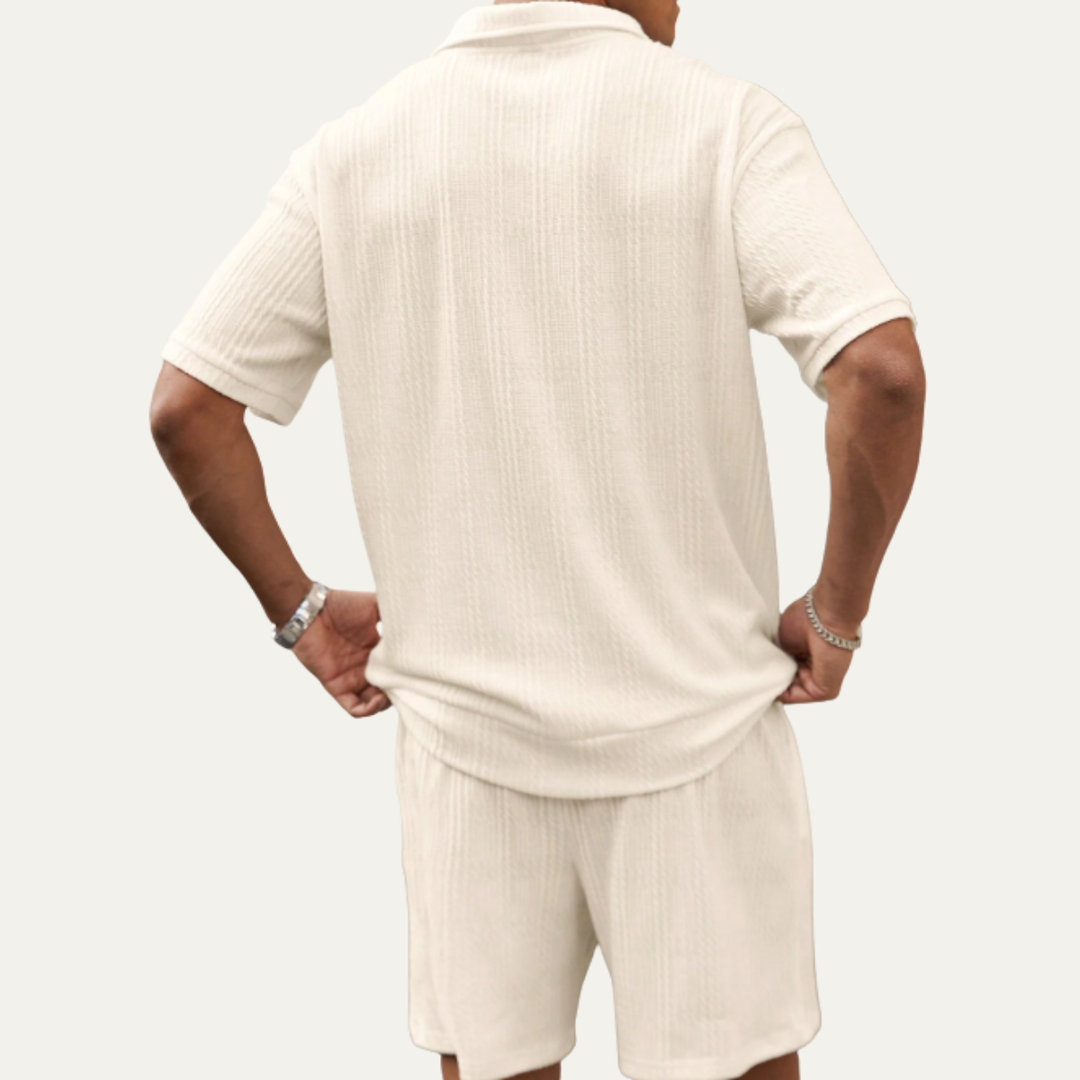 The Fairview Lane Men’s Solid Color Casual Set – Polo Shirt & Shorts