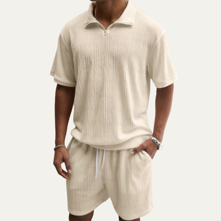 The Fairview Lane Men’s Solid Color Casual Set – Polo Shirt & Shorts