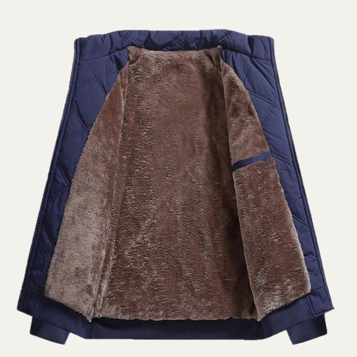 The Bormio Men’s Warm Diamond Pattern Stand Collar Coat