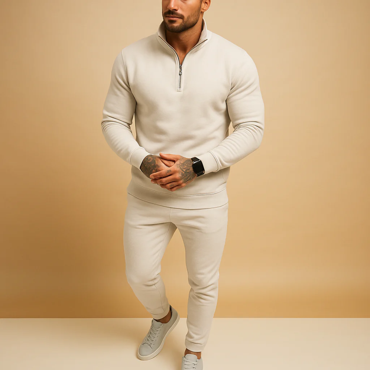 The Porto Men’s Loungewear Cotton Co Ord Set – Designer Hoodie & Joggers