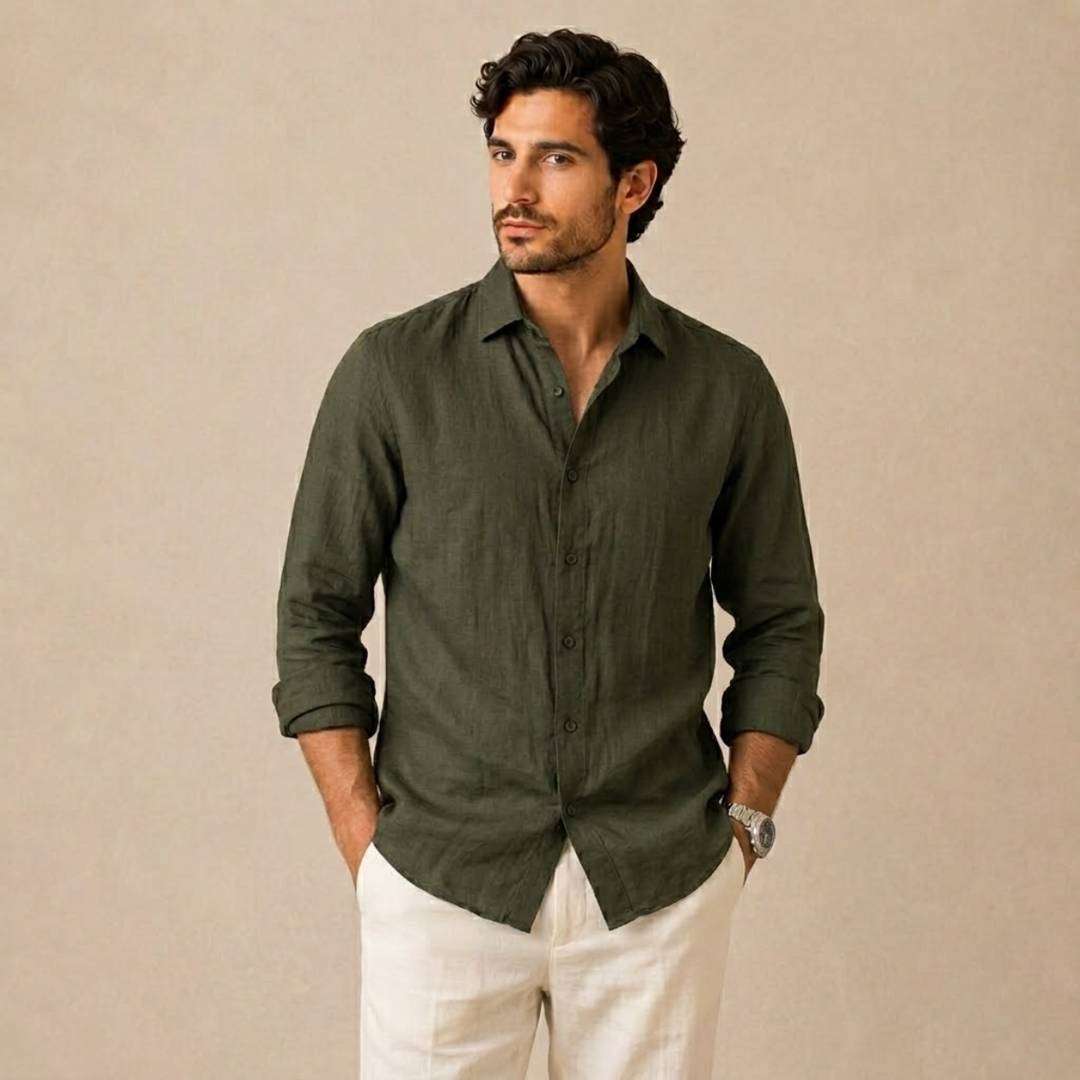 The Summerville Men’s Lightweight Button Down Cotton Shirt