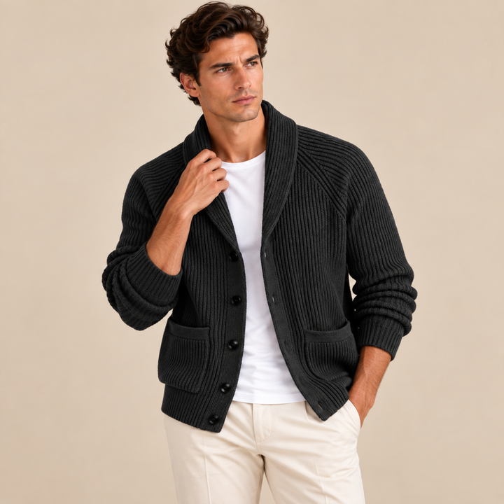 The Oxford Men’s Shawl Collar Knitted Button Up Cardigan