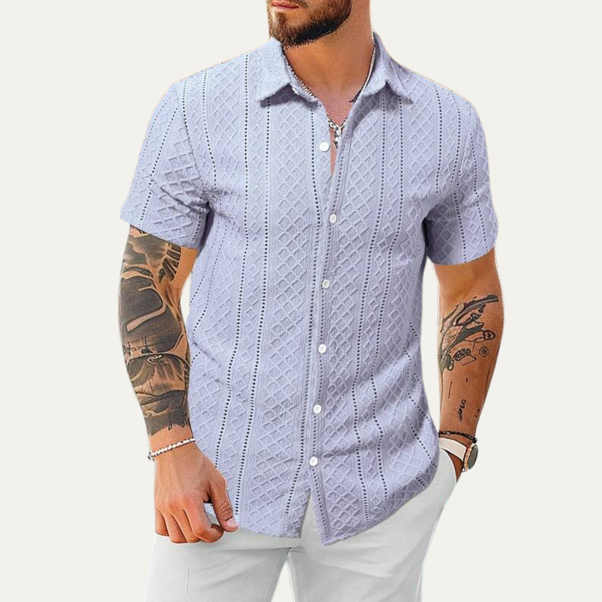 The Foxbrook Men’s Soft Textured Button Up Shirt