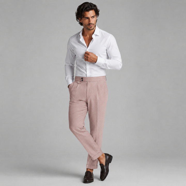 The Hobart Men’s Tailored High Waisted Pleated Dress Pants