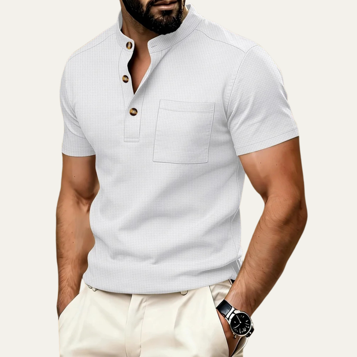 The Manhattan Men’s Waffle Henley Summer Shirt