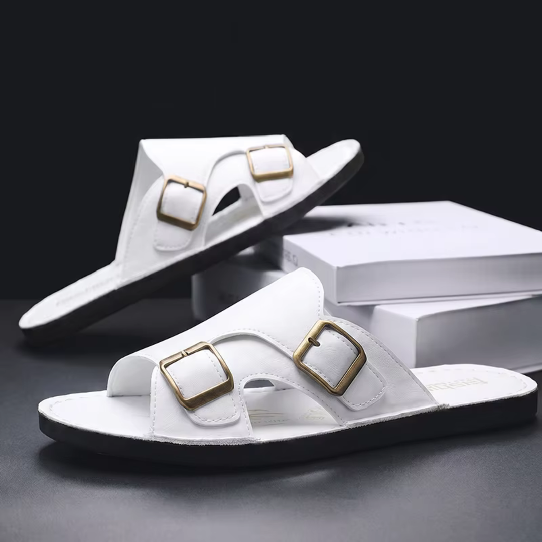 The Tribeca Men’s Leather Double Strap Sandals