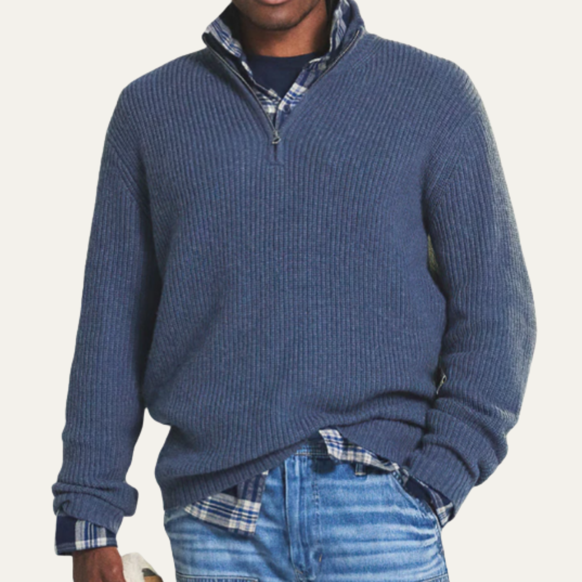 The Vicenza Men’s Soft Knit Cashmere Half Zip Sweater