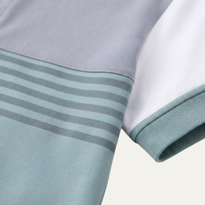The Bergamo Men’s Casual Color Block Summer Polo Shirt