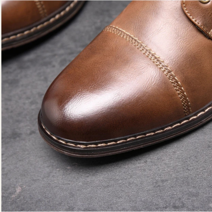 The Brescia Men’s Casual Vintage Faux Leather Ankle Boots