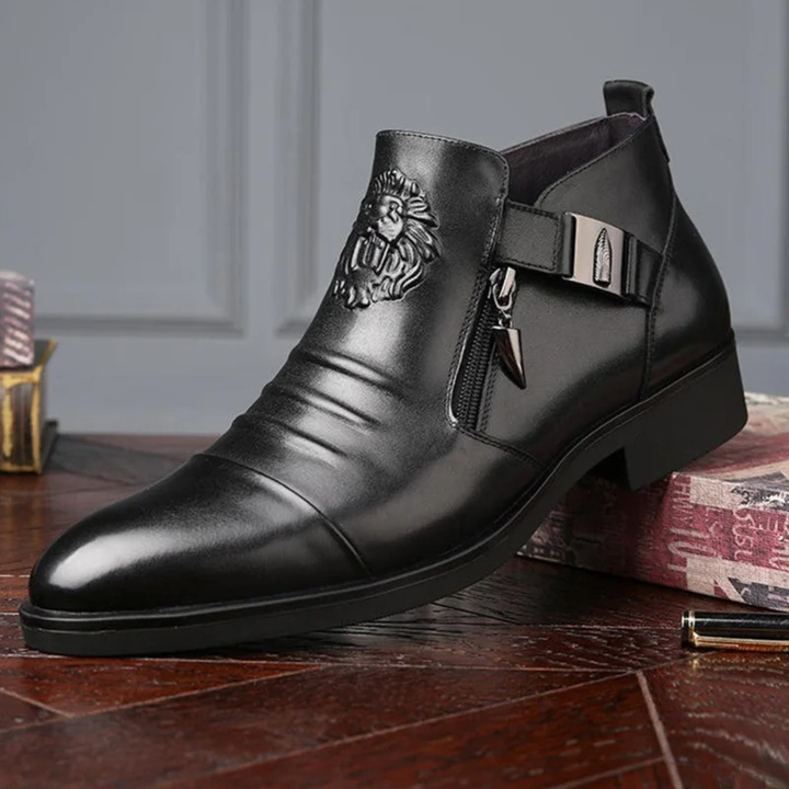 The Barbaresco Men’s Pointed Toe Faux Leather Ankle Boots