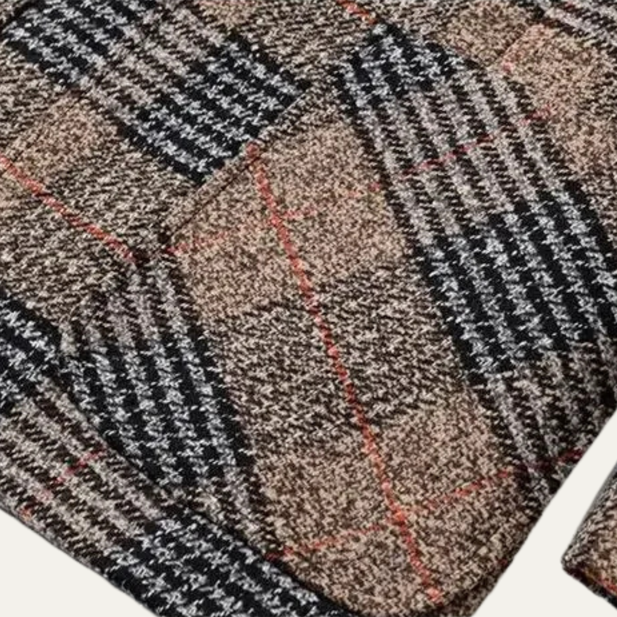 The Monopoli Men’s Slim Fit Check Plaid Tweed Blazer Suit