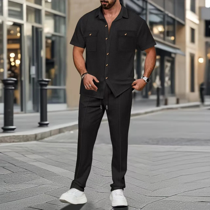 The Edgemont Men’s Casual Button Up Shirt & Pants Set
