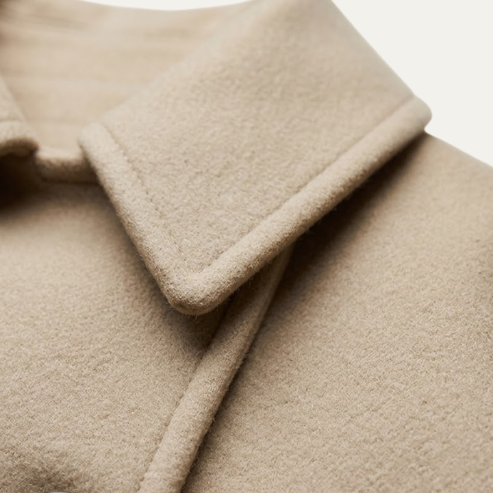 Women's Oversized Wool Blend Jacket – Casual Button Front Short Coat