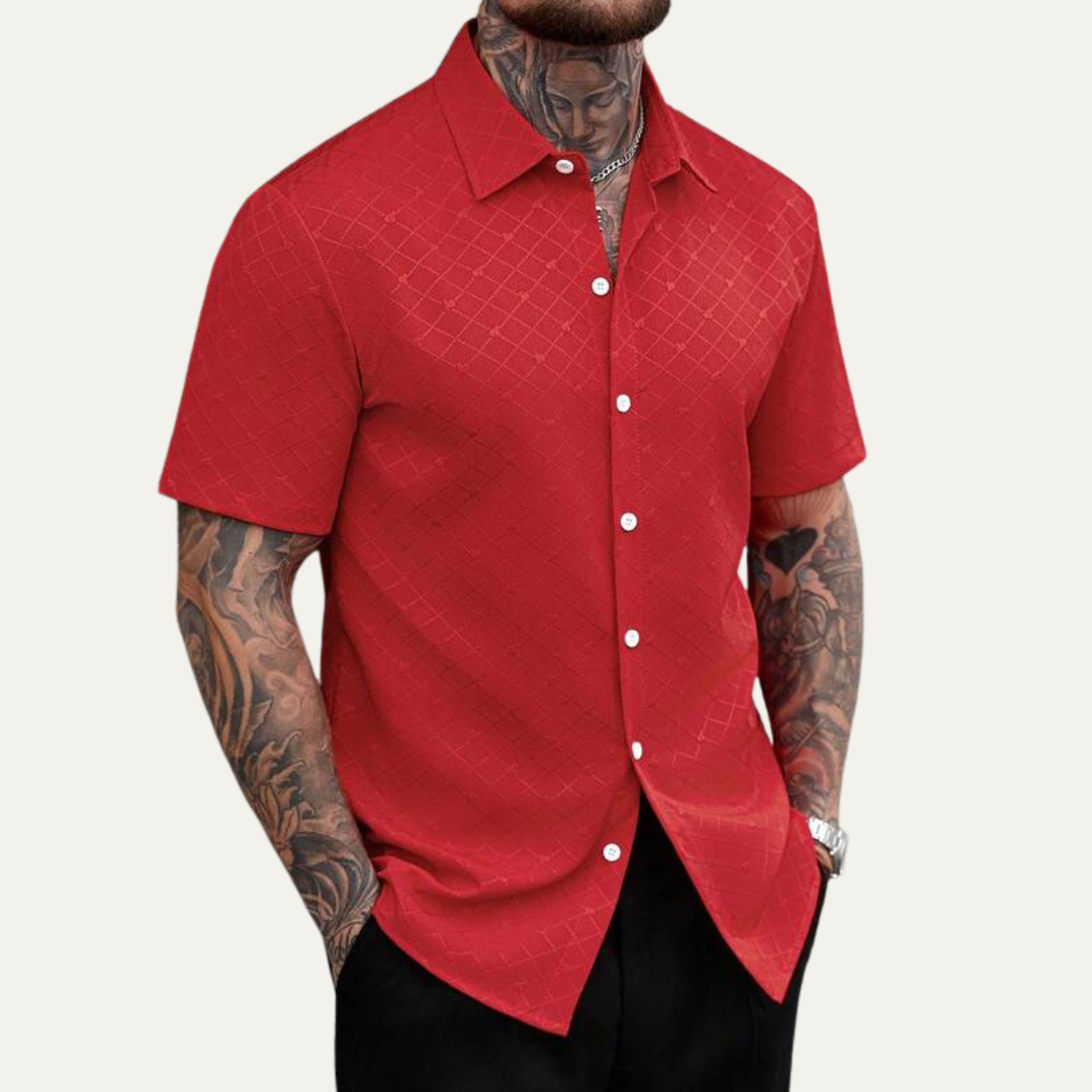 The Timberlake Ridge Men’s Casual Textured Button Up Shirt