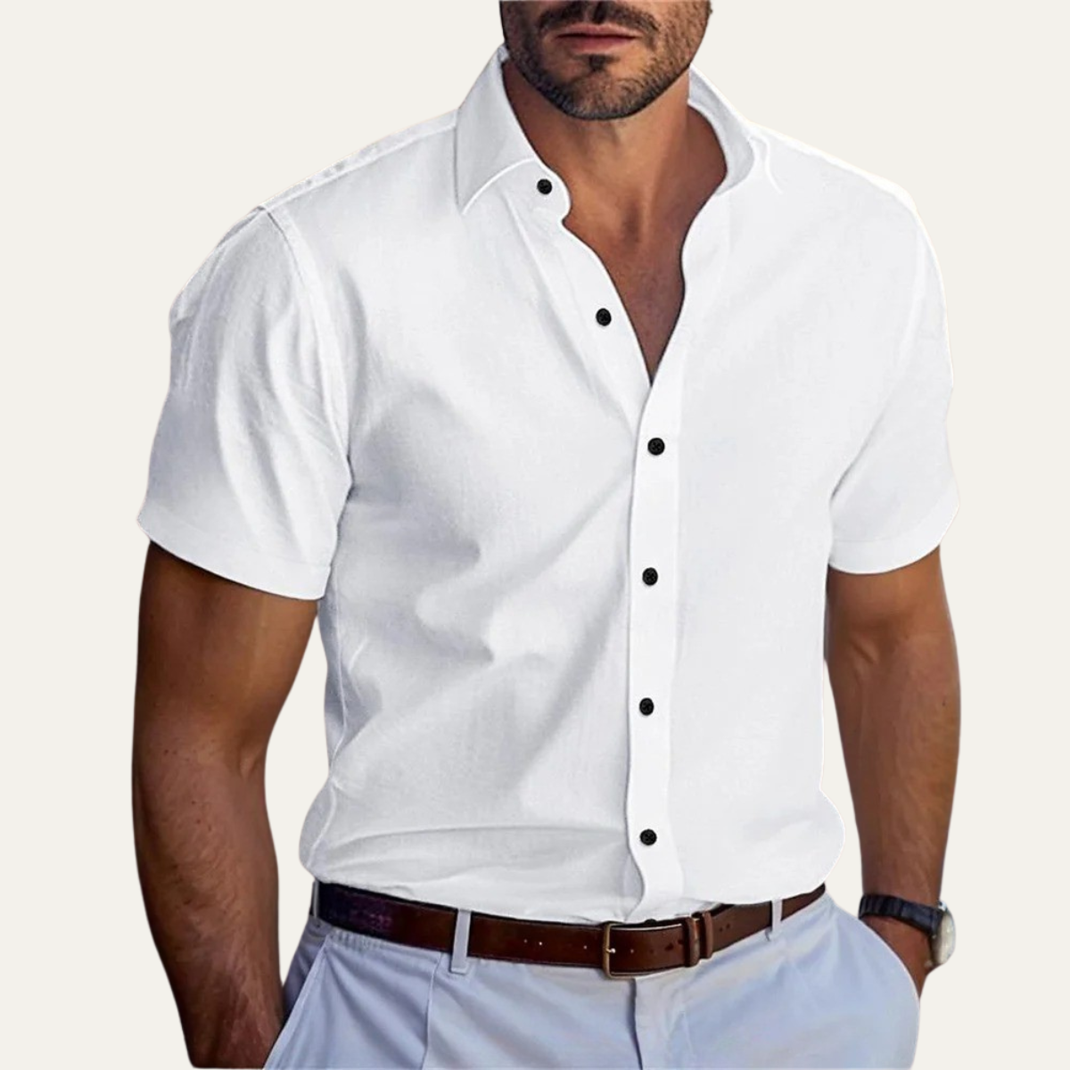 The Belluno Men’s Casual Business Solid Button-Up Shirt