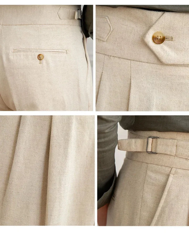 The Laguna Men's Pleated Tailored Linen Pants