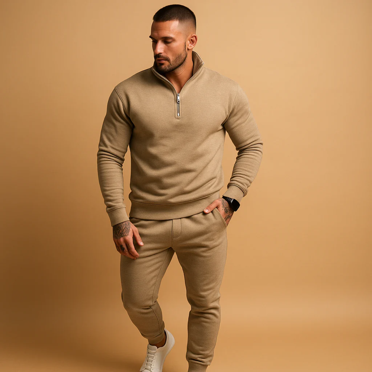 The Porto Men’s Loungewear Cotton Co Ord Set – Designer Hoodie & Joggers