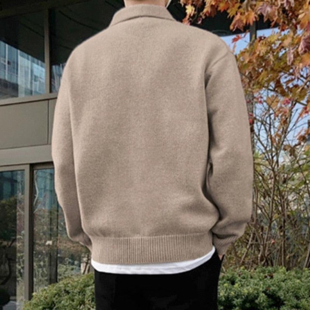The Four Seasons Elegant Men’s Wool Buttoned Polo Knit Sweater