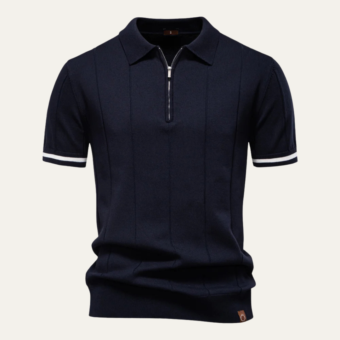 The San Marino Men’s Zip Up Slim Fit Polo Shirt