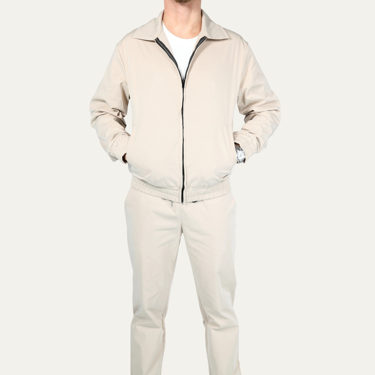 The Valencia Men’s Apricot Co Ord Set – Lightweight Cotton Jacket & Pants