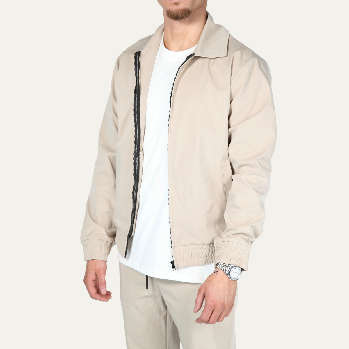 The Valencia Men’s Apricot Co Ord Set – Lightweight Cotton Jacket & Pants