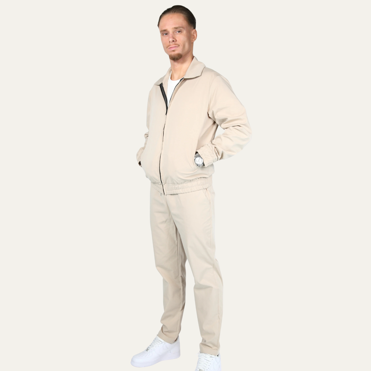 The Valencia Men’s Apricot Co Ord Set – Lightweight Cotton Jacket & Pants