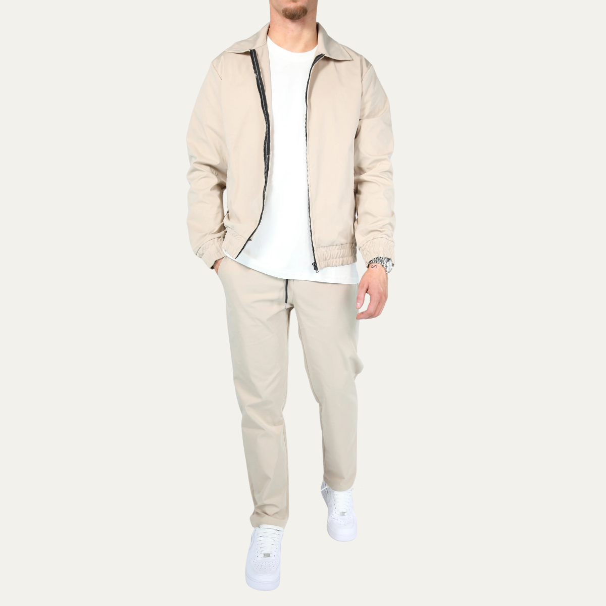 The Valencia Men’s Apricot Co Ord Set – Lightweight Cotton Jacket & Pants