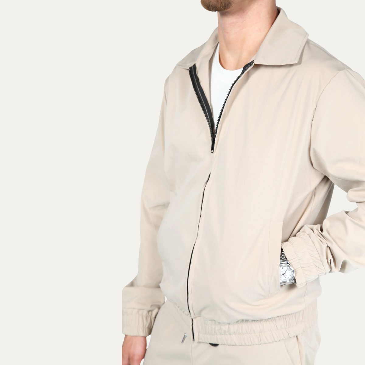The Valencia Men’s Apricot Co Ord Set – Lightweight Cotton Jacket & Pants