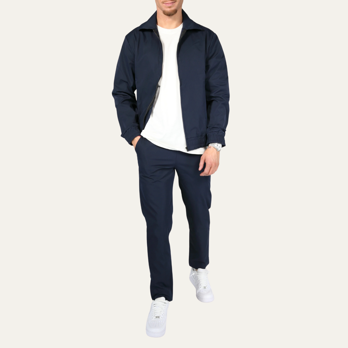The Napoli Men’s Navy Blue Co Ord Set – Lightweight Cotton Jacket & Pants
