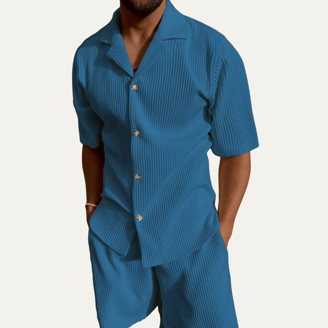 The Deerfield Men’s Corduroy Shirt & Shorts Set