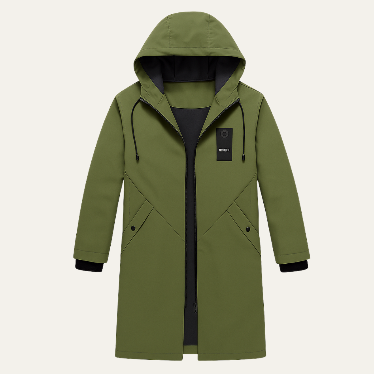 The Crestfall Men's Waterproof Long Rain Jacket – Windproof Hooded Casual Coat