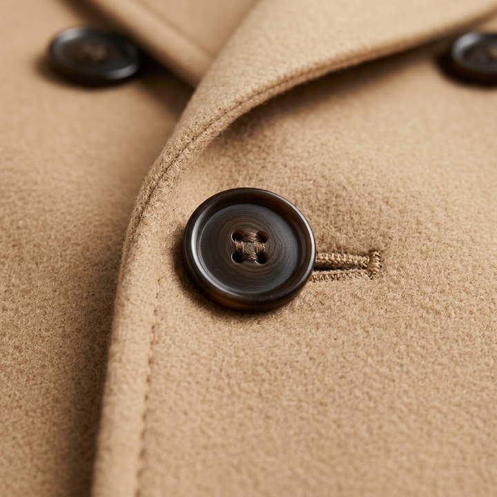 The Otranto Men’s Double Breasted Long Wool Trench Coat