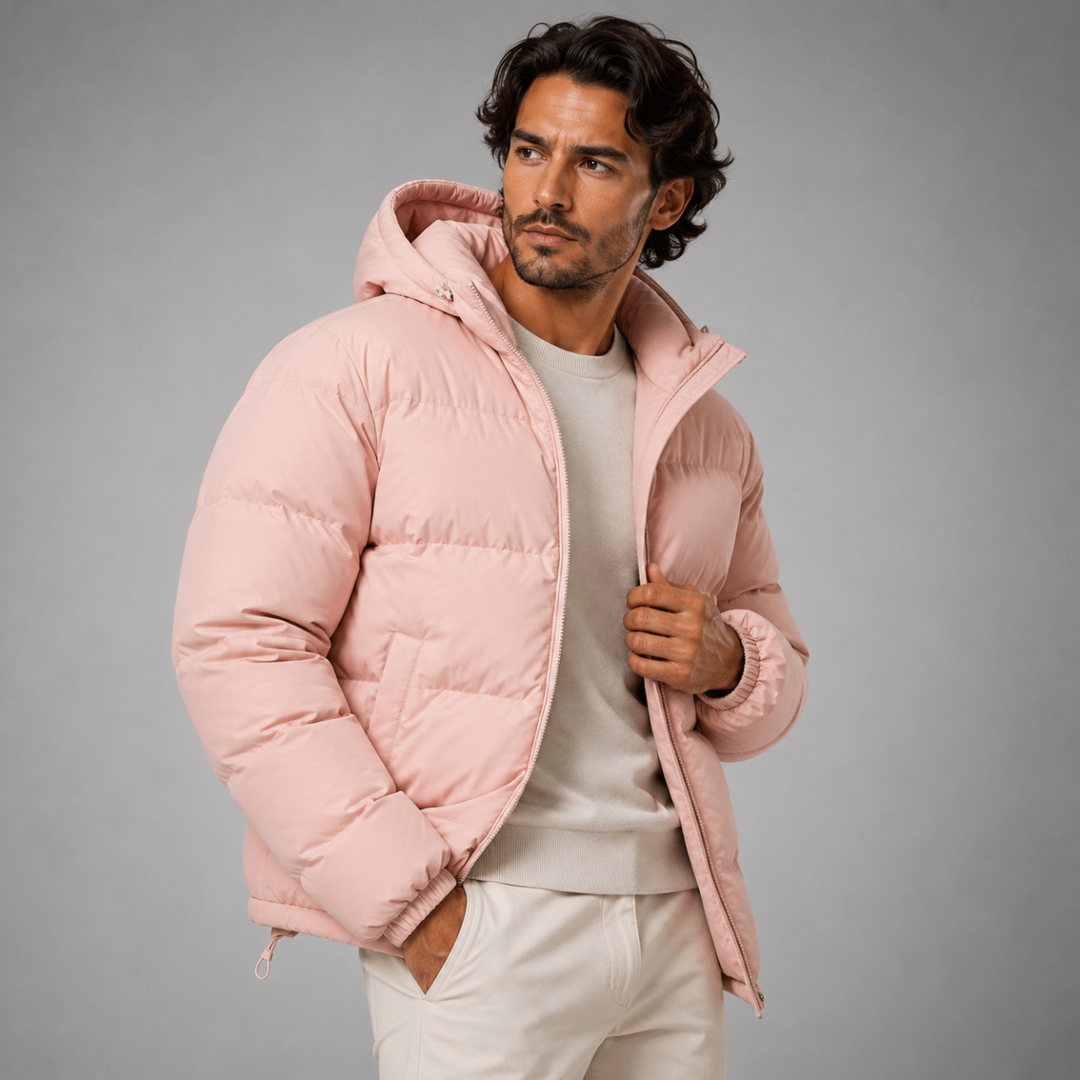 Men's Hooded Puffer Jacket - Waterproof Down Winter Coat