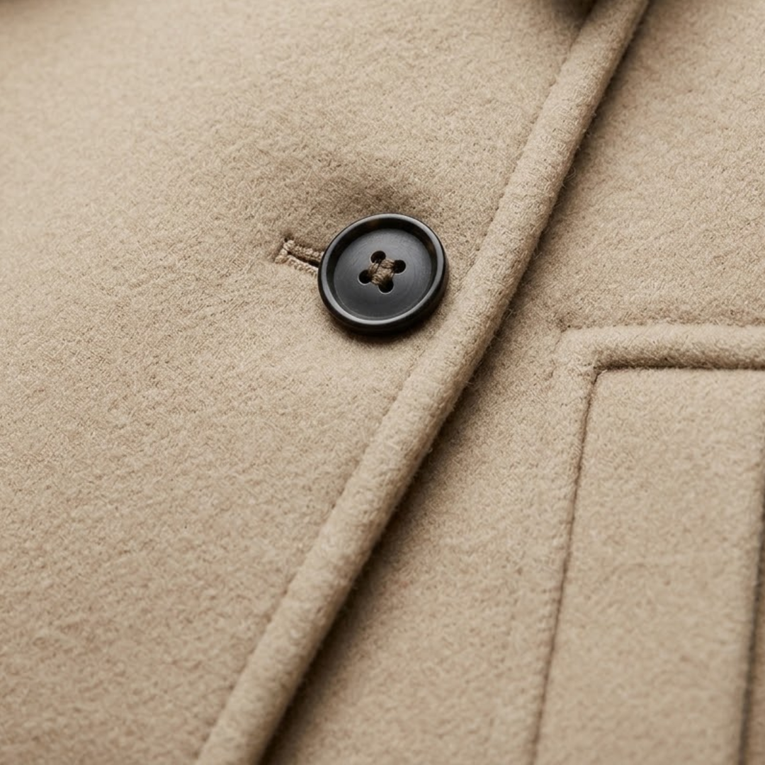 Women's Oversized Wool Blend Jacket – Casual Button Front Short Coat