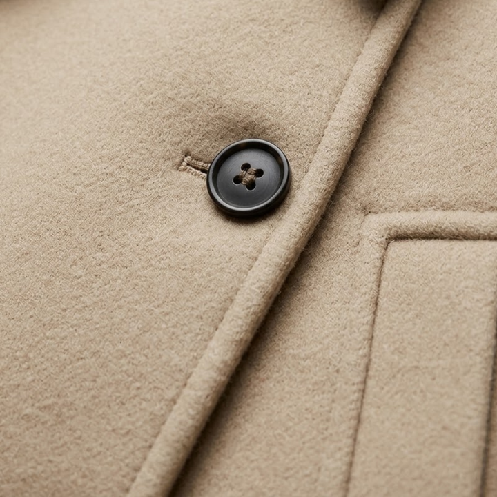 Women's Oversized Wool Blend Jacket – Casual Button Front Short Coat