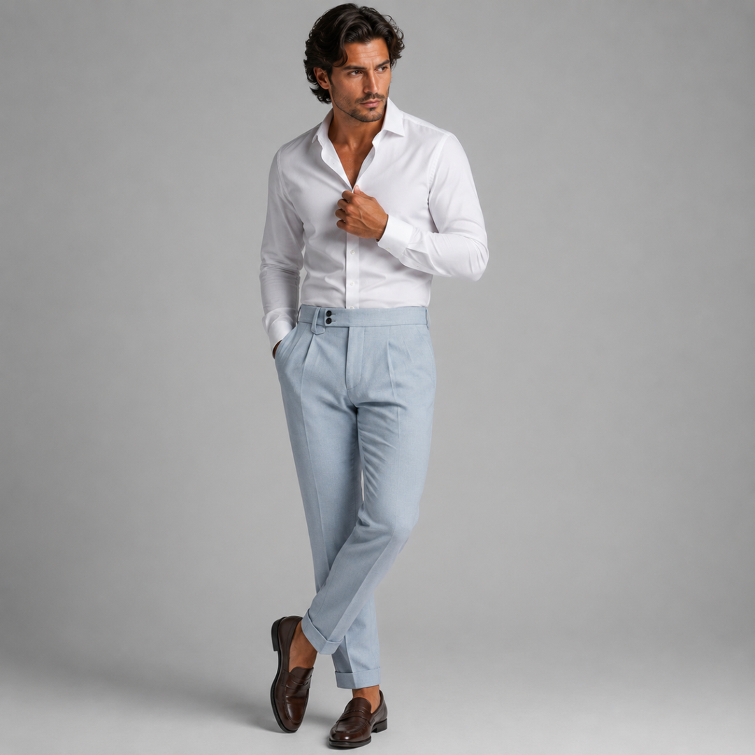 The Hobart Men’s Tailored High Waisted Pleated Dress Pants