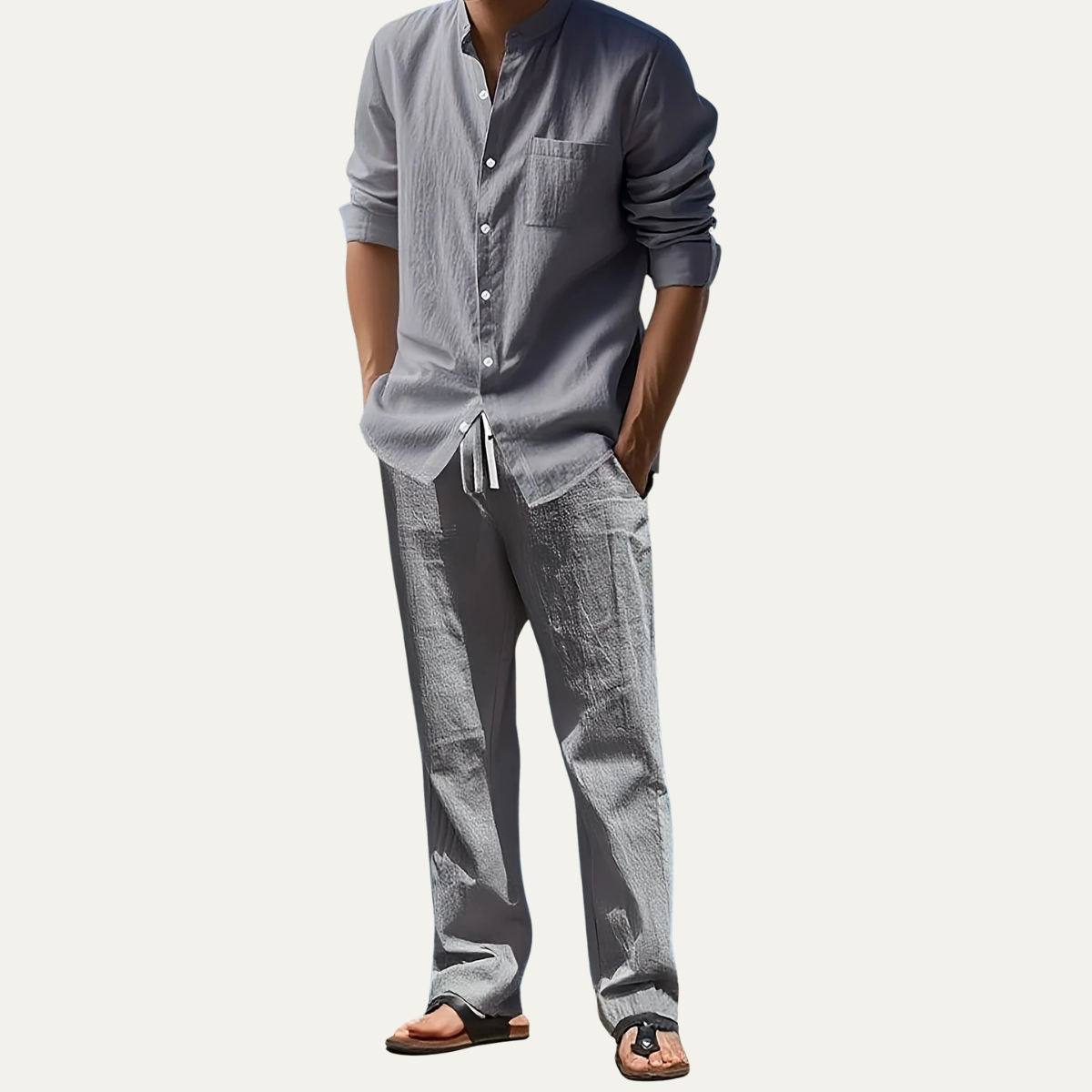 The Asolo Men’s Casual Shirt and Pants Outfit – Summer Linen Set