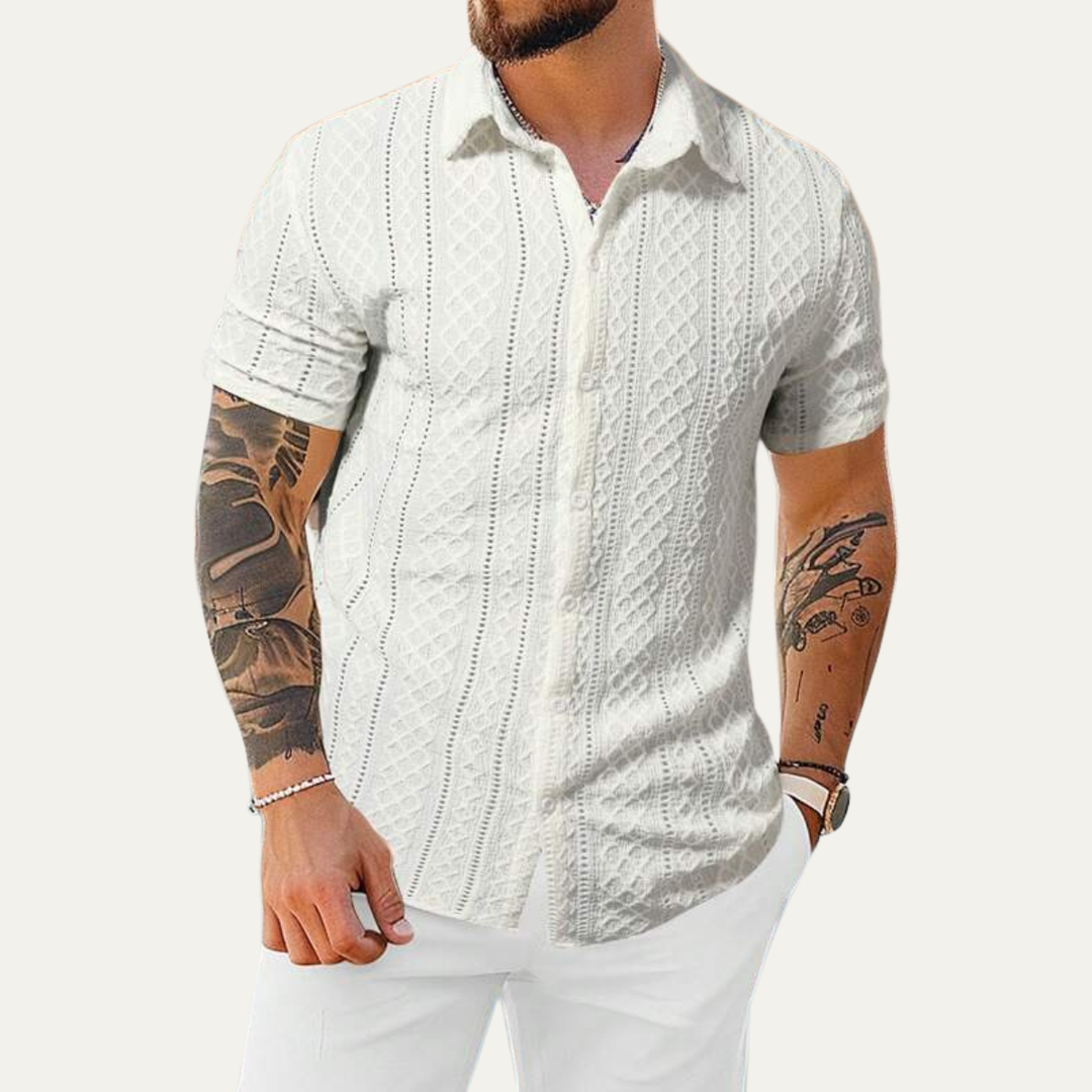 The Timberlake Ridge Men’s Casual Textured Button Up Shirt