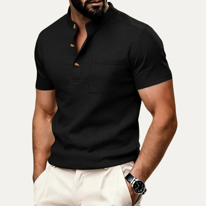 The Manhattan Men’s Waffle Henley Summer Shirt